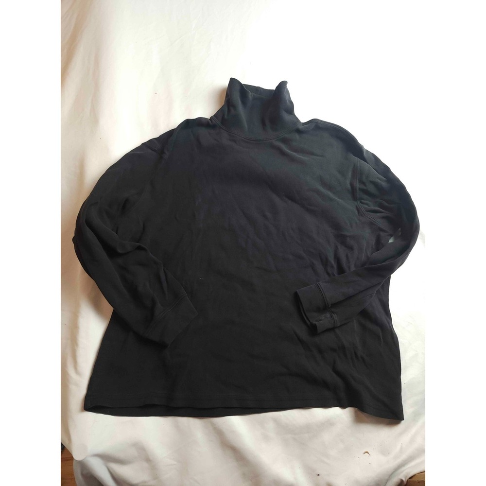 Basic Editions Turtleneck Shirt Womens Size XL Black Knit Normcore Long Sleeve